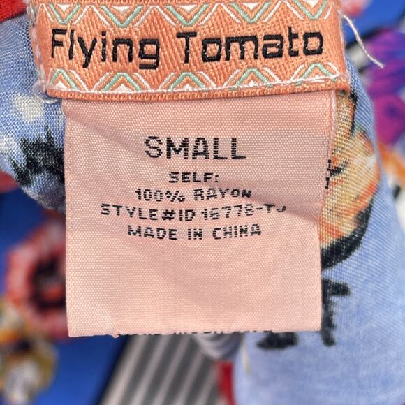 Flying Tomato Maxi Dress Womens Small Multi Floral Rayon Spaghetti Strap V Neck - Picture 11 of 13